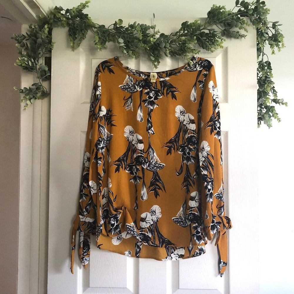 Mustard Floral Top